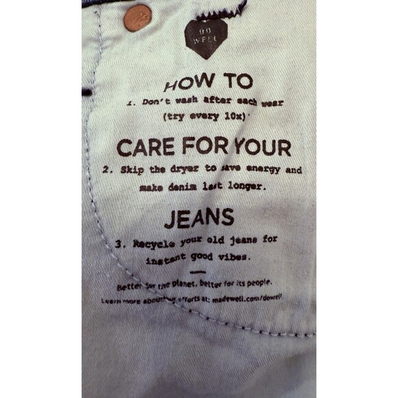 Madewell Mid Rise Stovepipe Jeans Women’s 31 Blue Stretch Denim Straight Slim - Picture 11 of 11